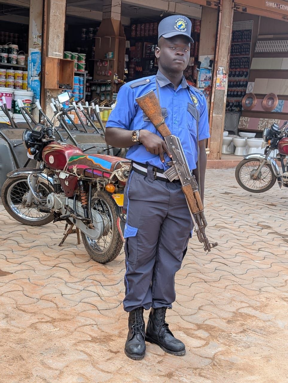 Officer in professional uniform with badge