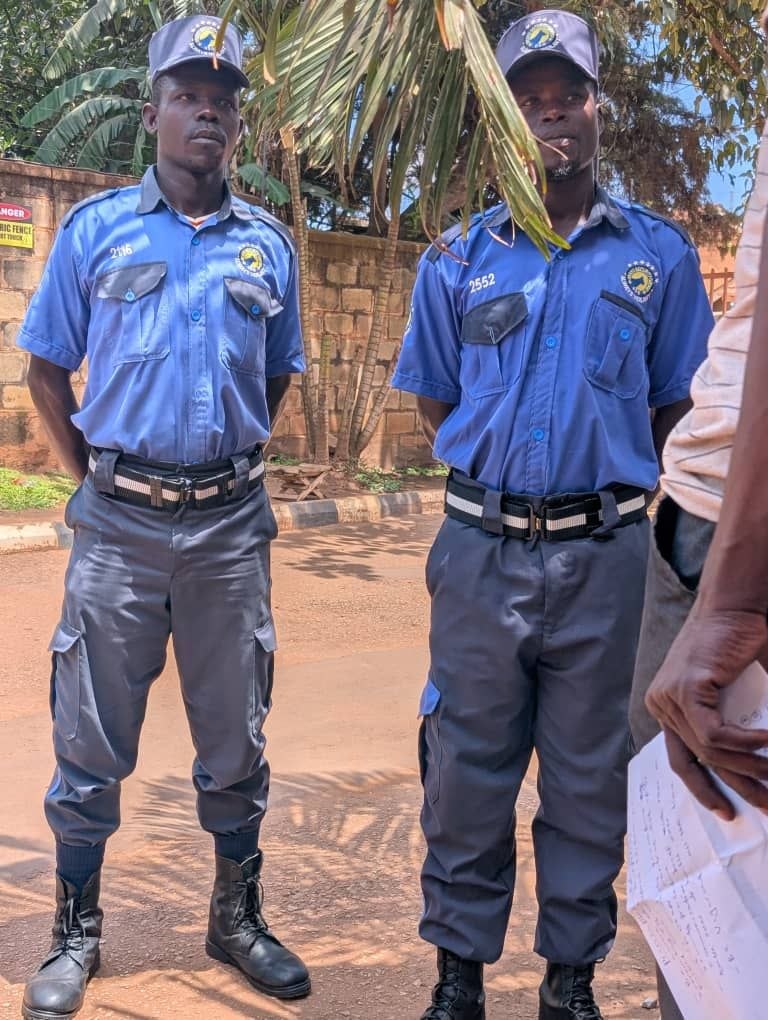 Security officers in formation